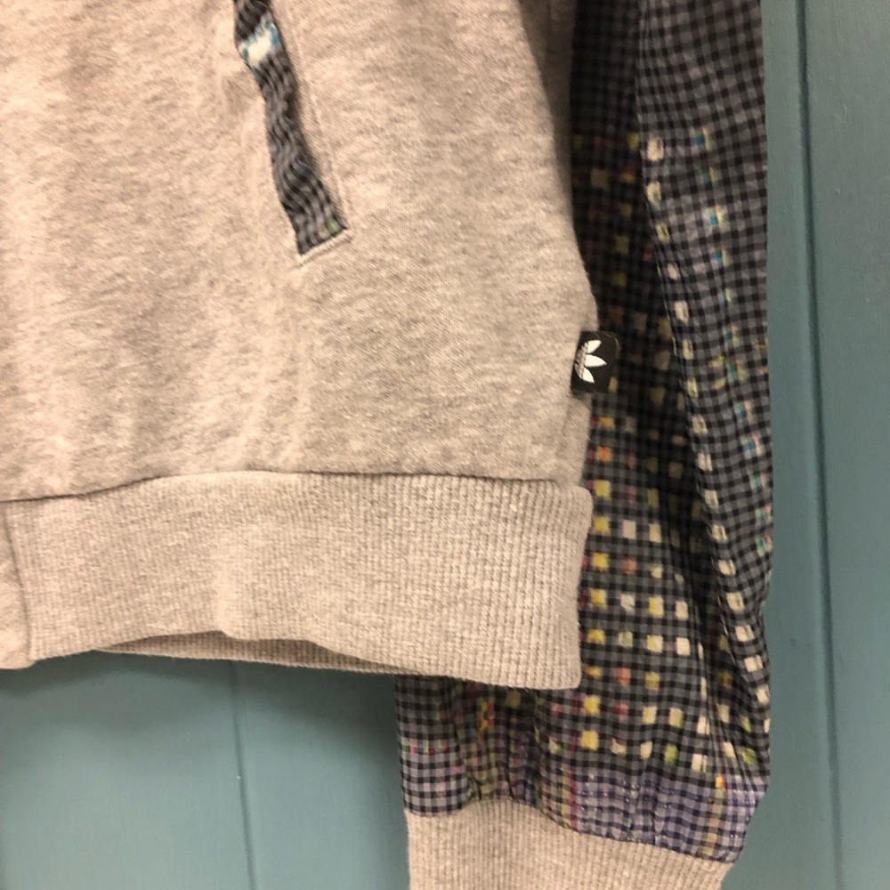 Adidas TKO Supper TT Zip Up Jacket M Grey Geometric Logo Three Stripes Life - Picture 6 of 7